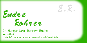 endre rohrer business card